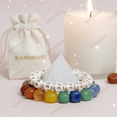 Narmund Bracelet (12mm) with Artificial Skeleton Beads for Spiritual Energy – Ramshivay