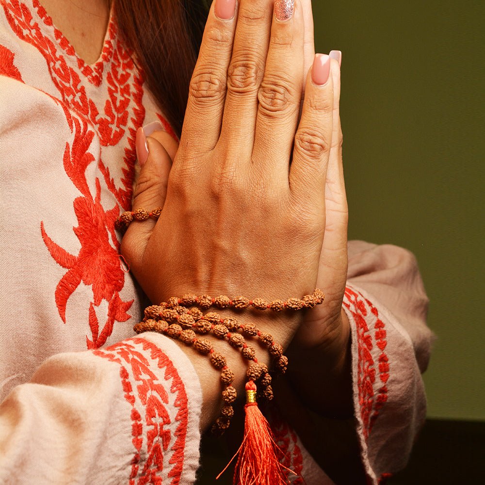 Natural 3 Mukhi Rudraksha Mala with Lab Certificate | Ideal for Boosting Self - Confidence & Removing Past Karmas – Ramshivay - Ramshivay