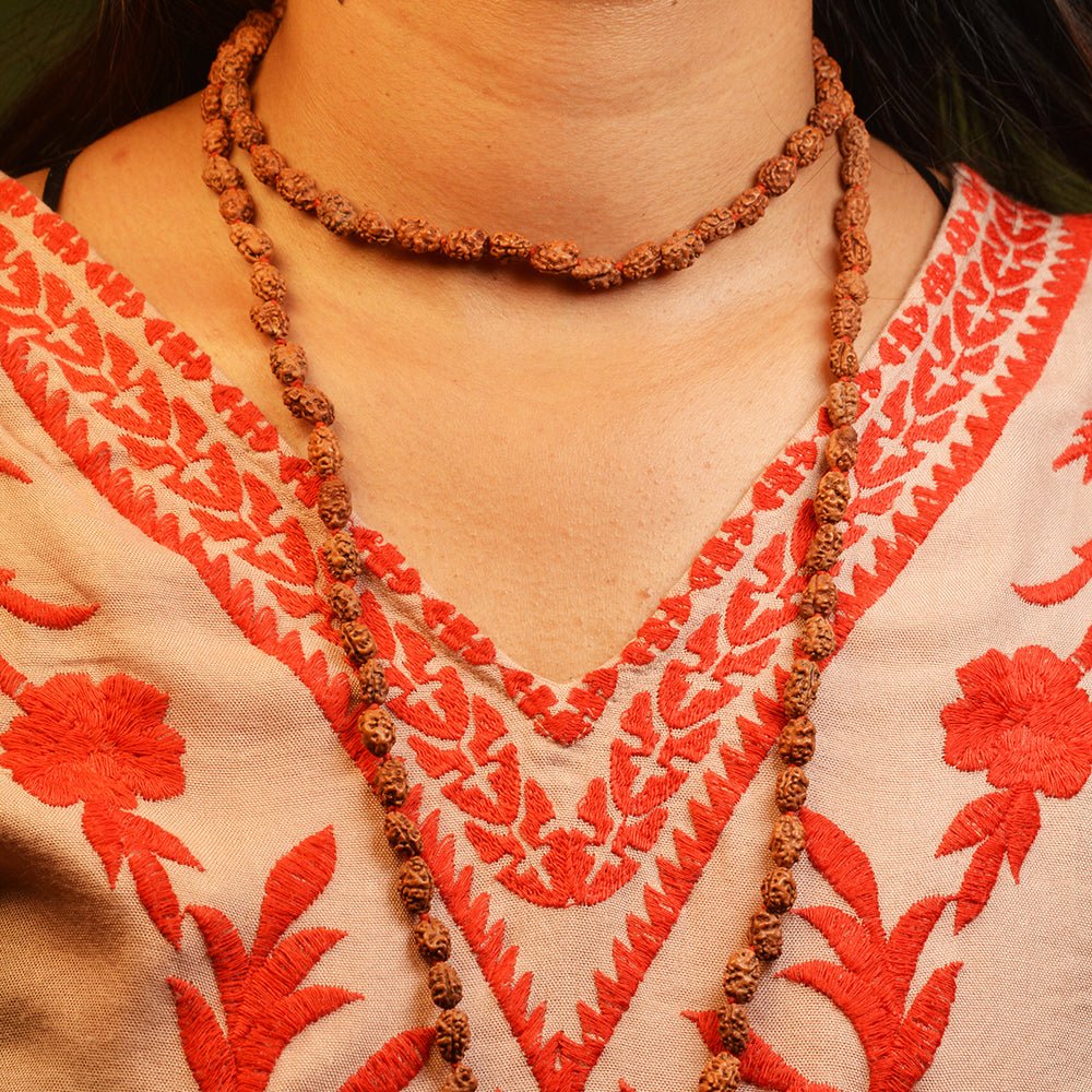 Natural 3 Mukhi Rudraksha Mala with Lab Certificate | Ideal for Boosting Self - Confidence & Removing Past Karmas – Ramshivay - Ramshivay