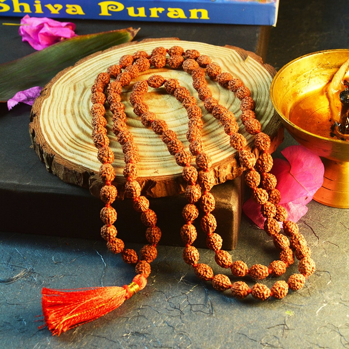 Natural 4 Mukhi Rudraksha Mala for Knowledge – Ramshivay