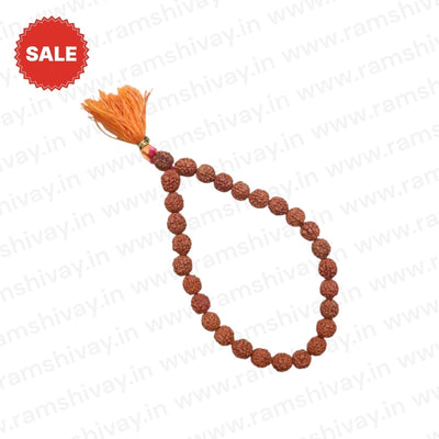 Natural 5 Mukhi Rudraksha Mala 8mm 27+1 Beads with Lab Certificate – Ramshivay