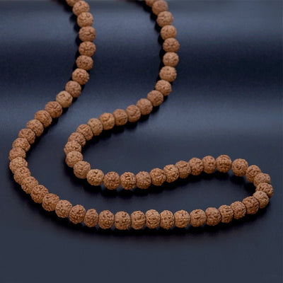 Natural 6 Mukhi Rudraksha Mala 108+1 Beads Lab Certified for Jaap – Ramshivay