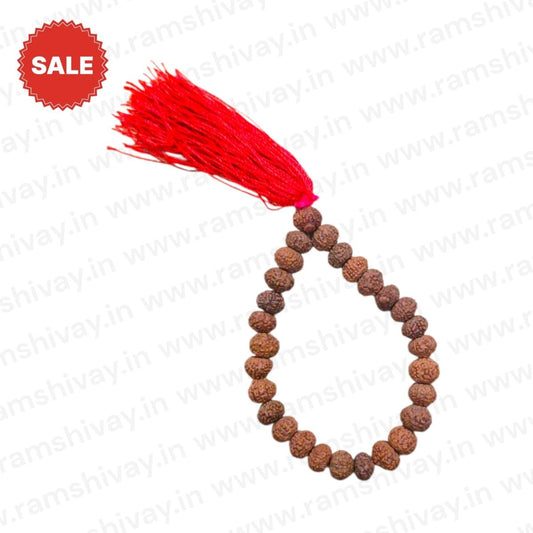 Natural 7 Mukhi Rudraksha Mala 27+1 Beads with Lab Certificate with Premium Jaap Mala Design | For Wealth, Peace & Shani Dosha Remedies – Ramshivay - Ramshivay