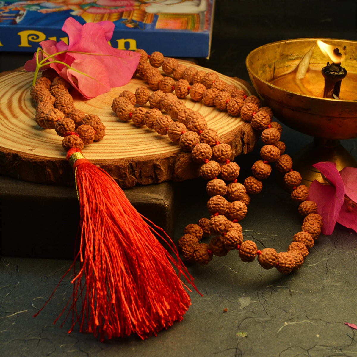 Natural 8 Mukhi Rudraksha Mala 108+1 Beads with Lab Certificate | 8 Faces Rudraksha Mala for Daily Jaap & Wearing – Ramshivay - Ramshivay