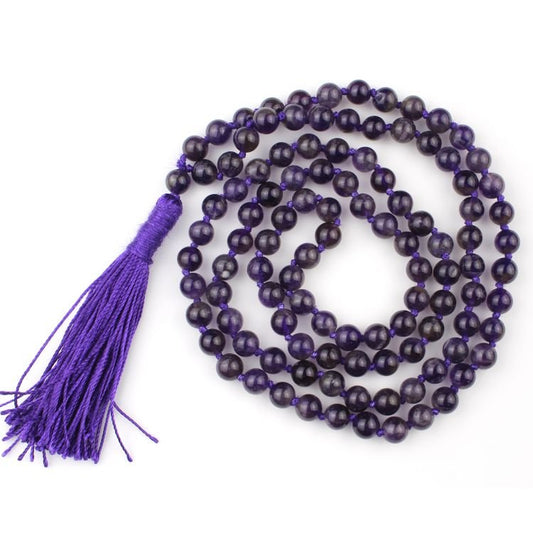 Natural Amethyst Mala 108+1 Beads with Lab Certificate | 6mm Jamunia Mala for Jaap – Ramshivay - Ramshivay