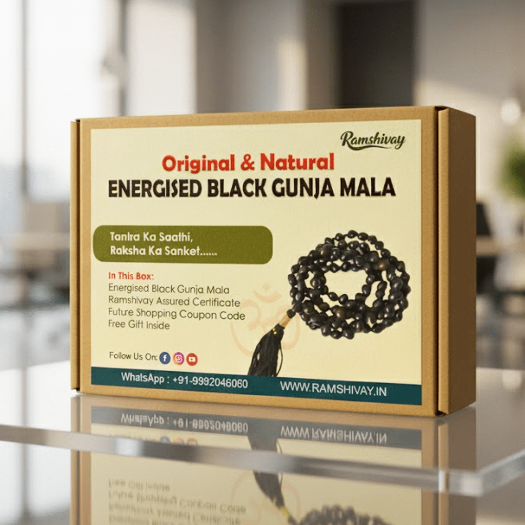 Natural Black Gunja Mala with Lab Certificate | For Protection & Positive Energy – Ramshivay - Ramshivay