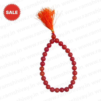 Natural Carnelian Mala 27+1 Beads with Lab Certificate | 8mm for Jaap – Ramshivay