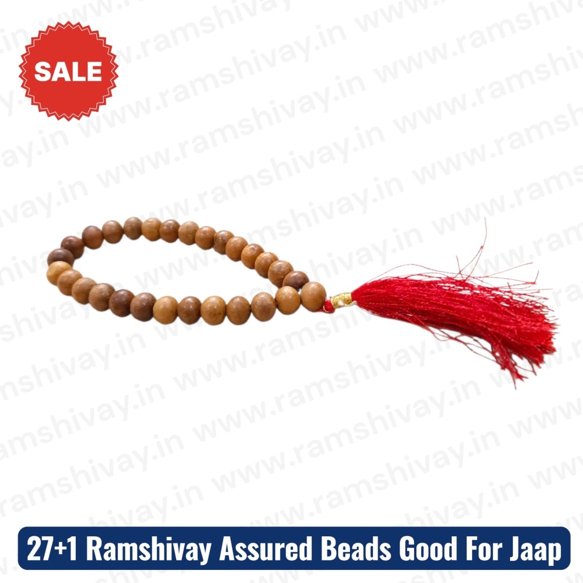 Natural Chandan Mala 27+1 Beads with Lab Certificate | 8mm for Jaap – Ramshivay - Ramshivay