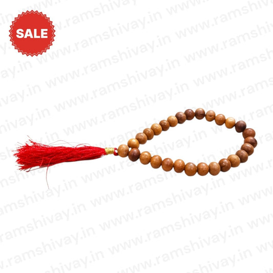 Natural Chandan Mala 27+1 Beads with Lab Certificate | 8mm for Jaap – Ramshivay - Ramshivay