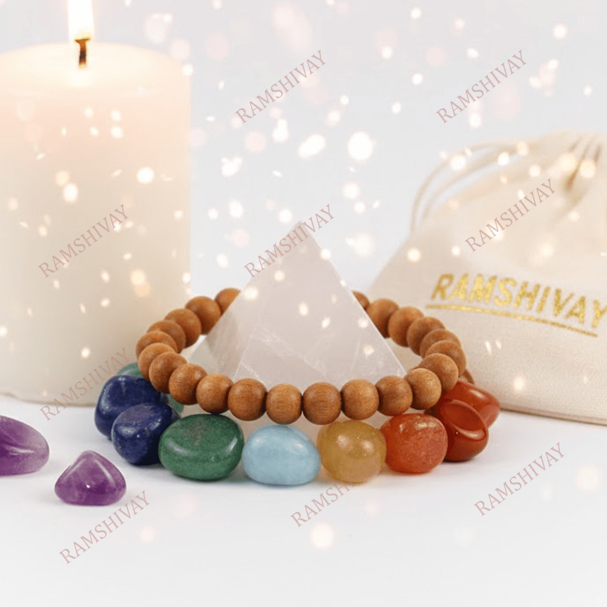 Natural Chandan Wood Bracelet (8mm) with Lab Certificate for Calming & Peace – Ramshivay - Ramshivay