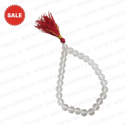 Natural Crystal Mala 8mm 27+1 Beads with Lab Certificate for Jaap – Ramshivay