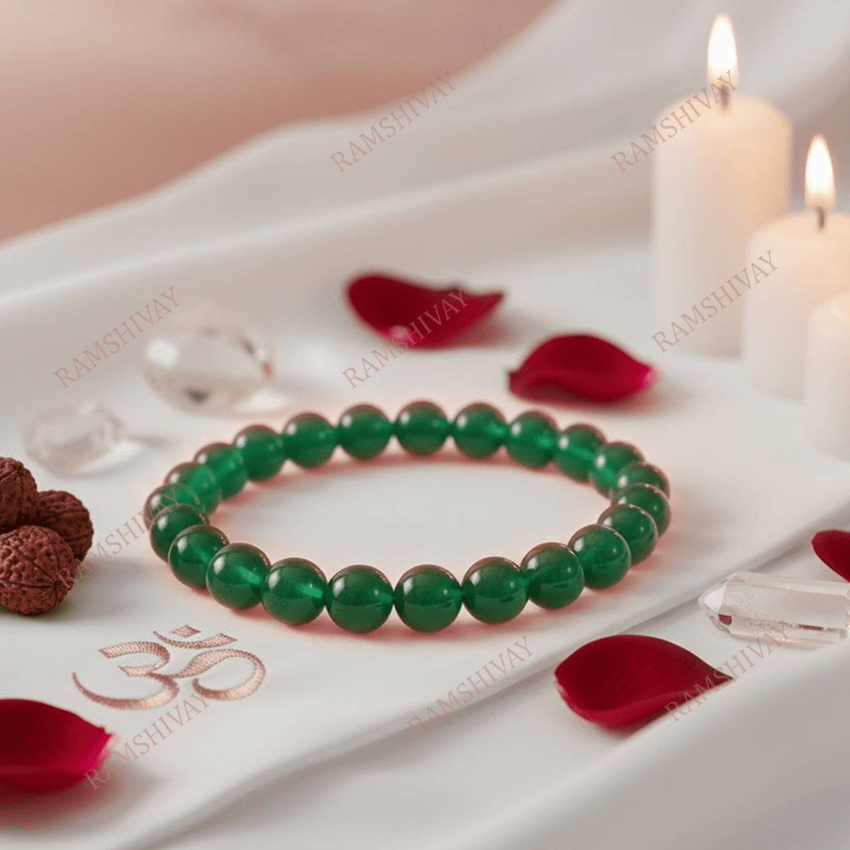 Natural Green Agate (Hakik) Bracelet with Lab Certificate for Energy Balance – Ramshivay - Ramshivay