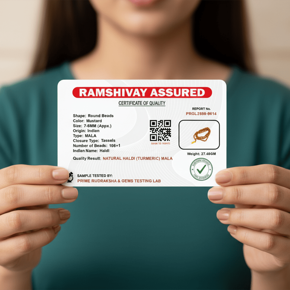 Natural Haldi Mala 108+1 Beads with Lab Certificate | Turmeric Mala for Jaap & Wear – Ramshivay - Ramshivay