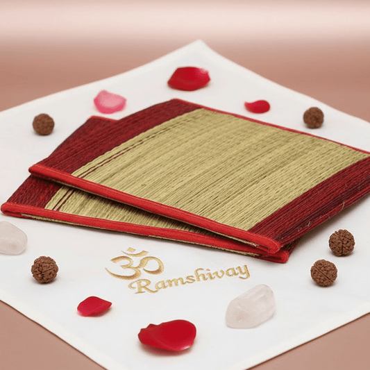 Natural Kusha Aasan (Pack of 4) Premium Quality for Puja & Meditation – Ramshivay - Ramshivay