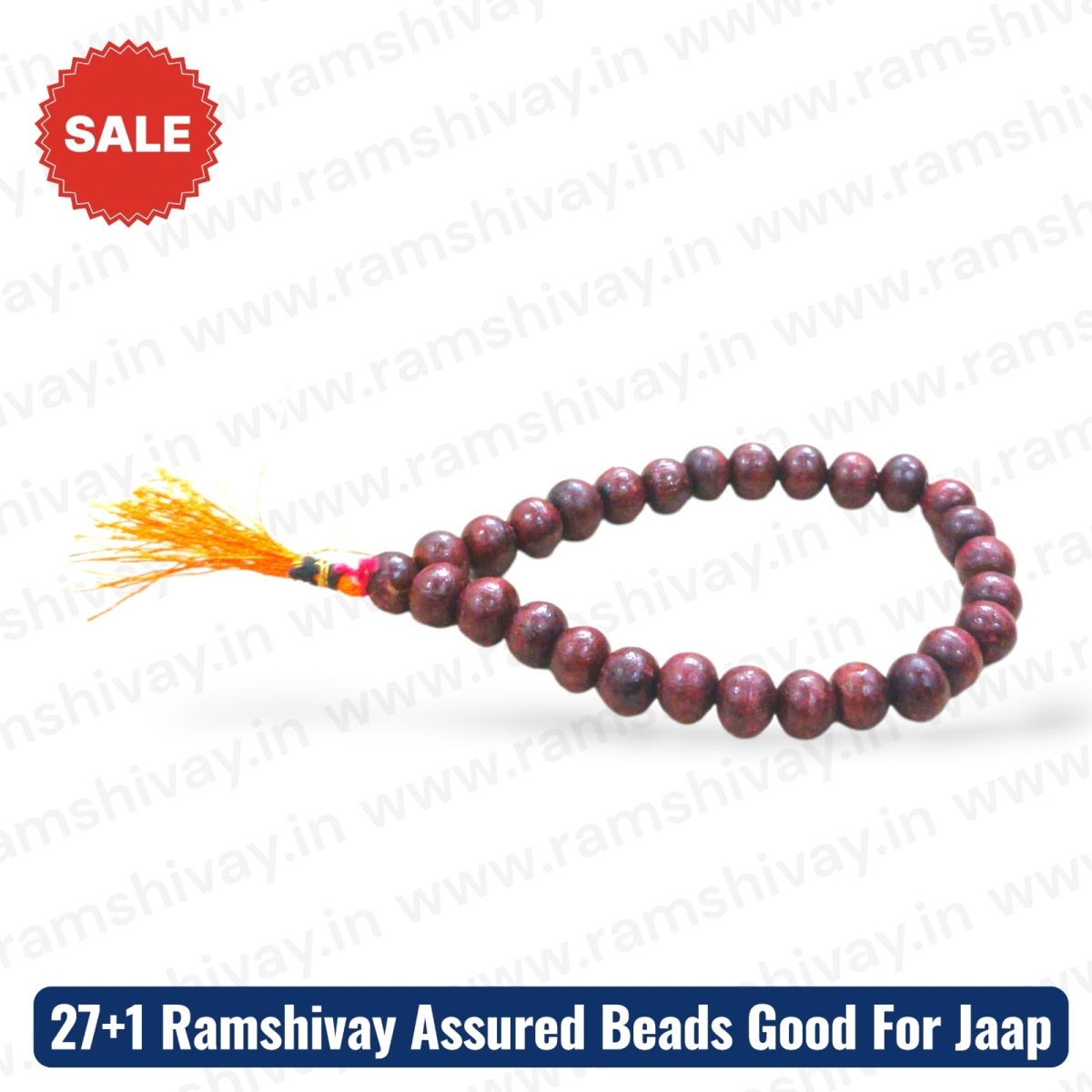 Natural Lal Chandan Mala 27+1 Beads with Lab Certificate | 8mm Red Sandalwood Mala for Jaap & Meditation – Ramshivay - Ramshivay