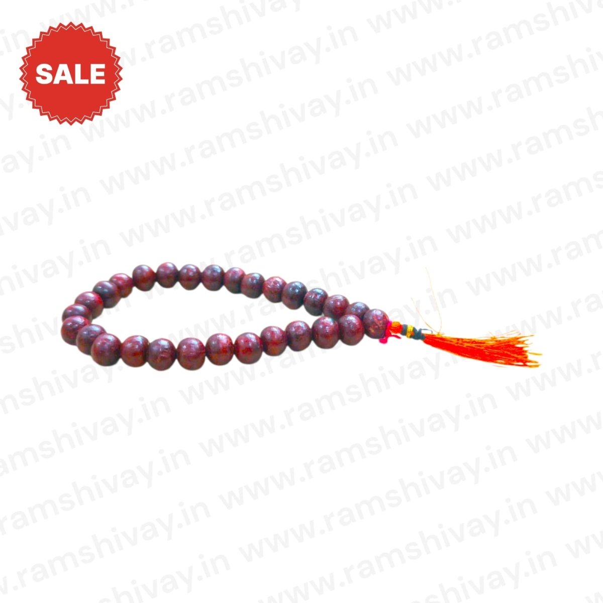 Natural Lal Chandan Mala 27+1 Beads with Lab Certificate | 8mm Red Sandalwood Mala for Jaap & Meditation – Ramshivay - Ramshivay