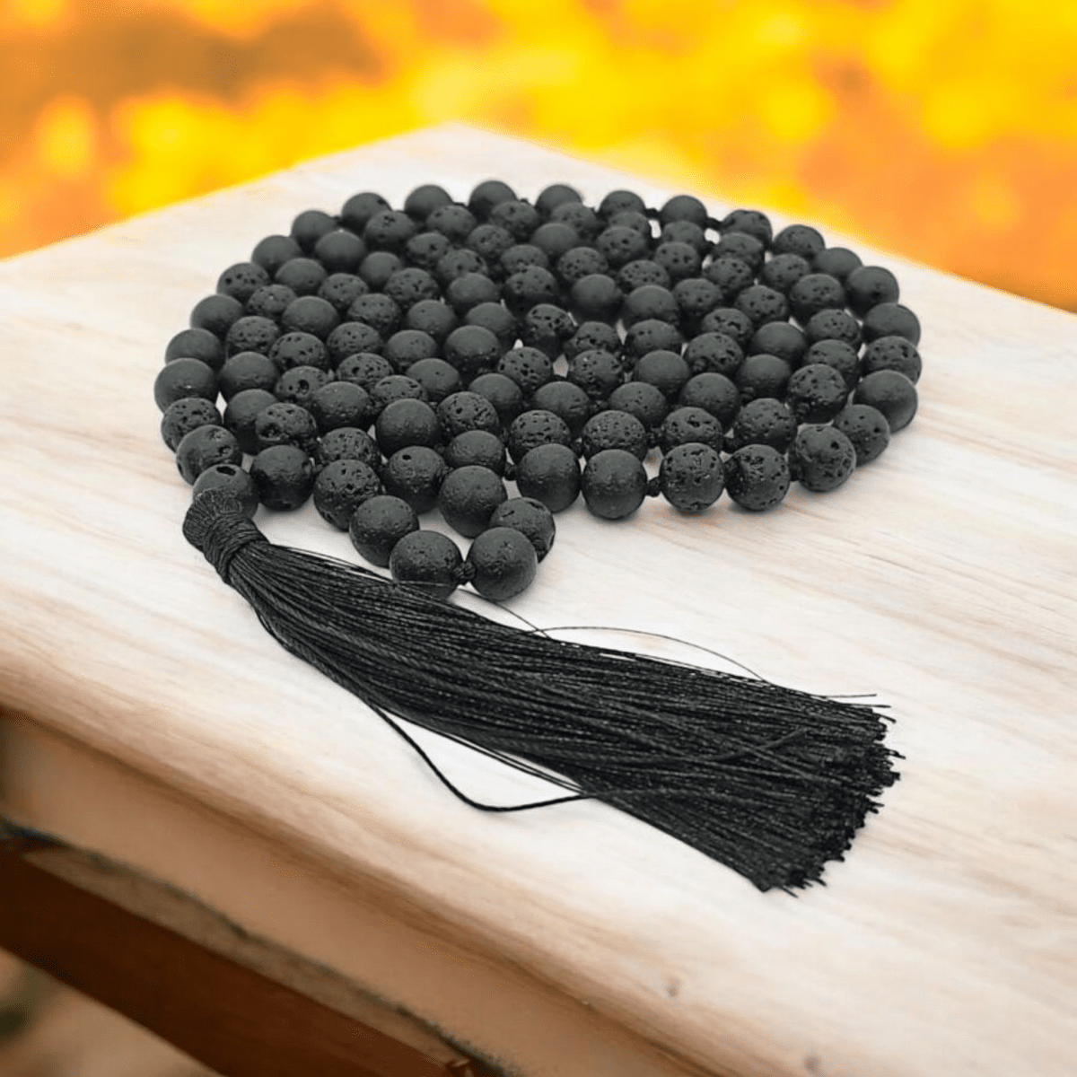 Natural Lava Stone Mala 108+1 Beads with Lab Certificate | 8mm Lava Stone Mala for Jaap & Wearing – Ramshivay - Ramshivay
