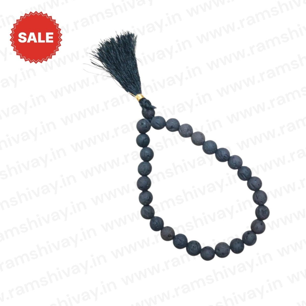 Natural Lava Stone Mala 27+1 Beads with Lab Certificate | 8mm Lava Stone for Jaap & Meditation – Ramshivay - Ramshivay