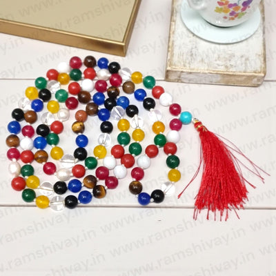 Natural Navratan Mala 108+1 Beads for Navagraha Planetary Harmony – Ramshivay