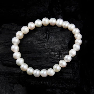 Natural Pearl Moti Bracelet (8mm Round / 11mm Oval) Lab Certified for Peace – Ramshivay