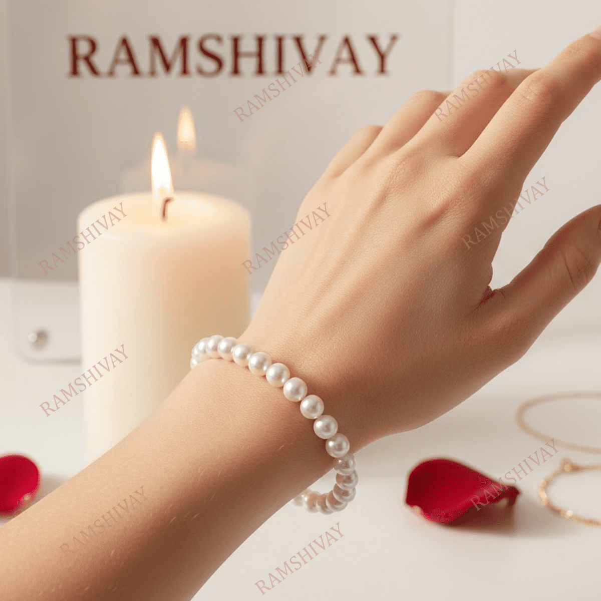 Natural Pearl Moti Bracelet (8mm Round / 11mm Oval) Lab Certified for Peace – Ramshivay - Ramshivay