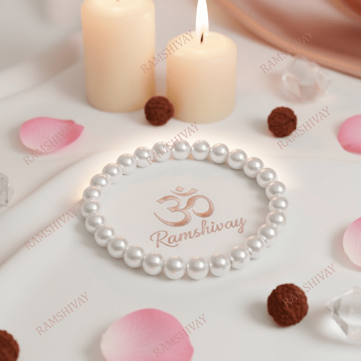 Natural Pearl Moti Bracelet (8mm Round / 11mm Oval) Lab Certified for Peace – Ramshivay - Ramshivay