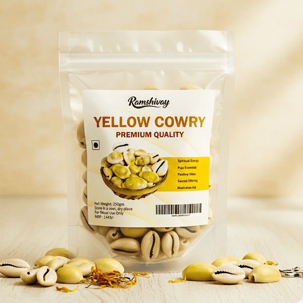Natural Pili Kaudi Yellow Cowrie 250g Pack for Laxmi & Diwali Puja – Ramshivay Ramshivay