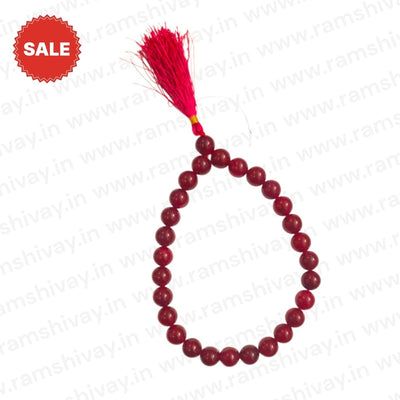 Natural Red Agate Mala 27+1 Beads with Lab Certificate for Jaap – Ramshivay
