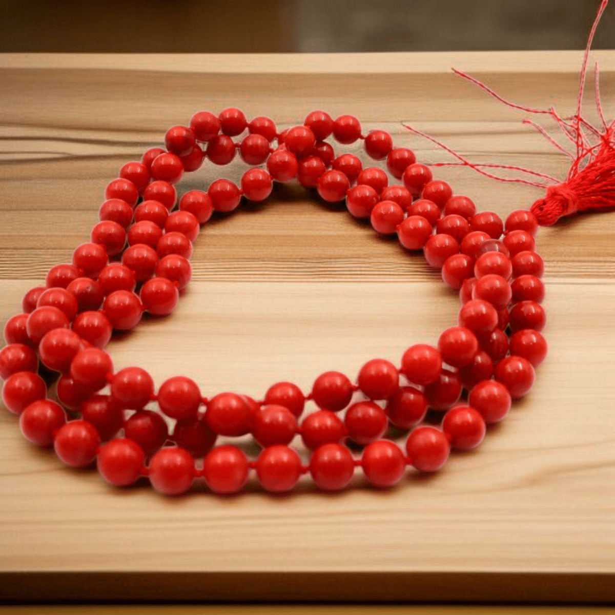 Natural Red Coral Mala 108+1 Beads with Lab Certificate for Mangal Dosh | Lal Moonga Mala for Jaap & Wearing – Ramshivay - Ramshivay