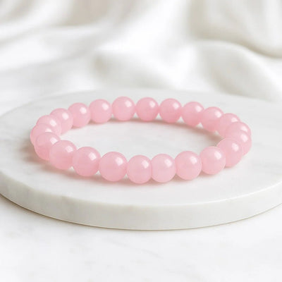 Natural Rose Quartz Bracelet (8mm) with Lab Certificate for Love & Healing – Ramshivay