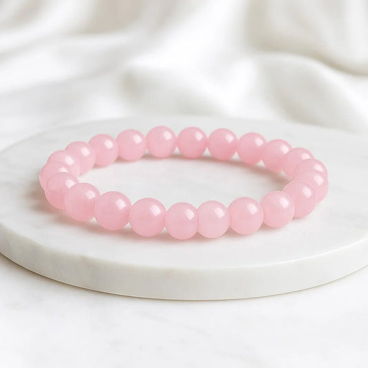 Natural Rose Quartz Bracelet (8mm) with Lab Certificate for Love & Healing – Ramshivay - Ramshivay