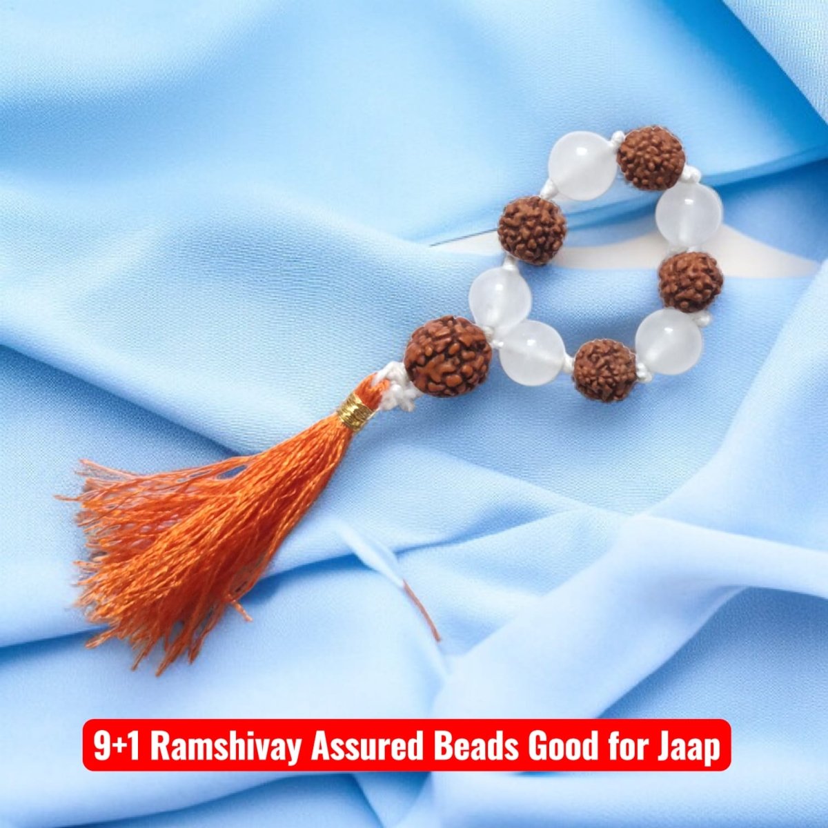 Natural Rudraksha Sphatik Finger Mala 9+1 Beads with Lab Certificate – Ramshivay - Ramshivay