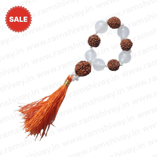 Natural Rudraksha Sphatik Finger Mala 9+1 Beads with Lab Certificate – Ramshivay - Ramshivay