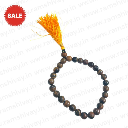 Natural Tiger Eye Mala 27+1 Beads with Lab Certificate | Provides Strength and Courage – Ramshivay - Ramshivay
