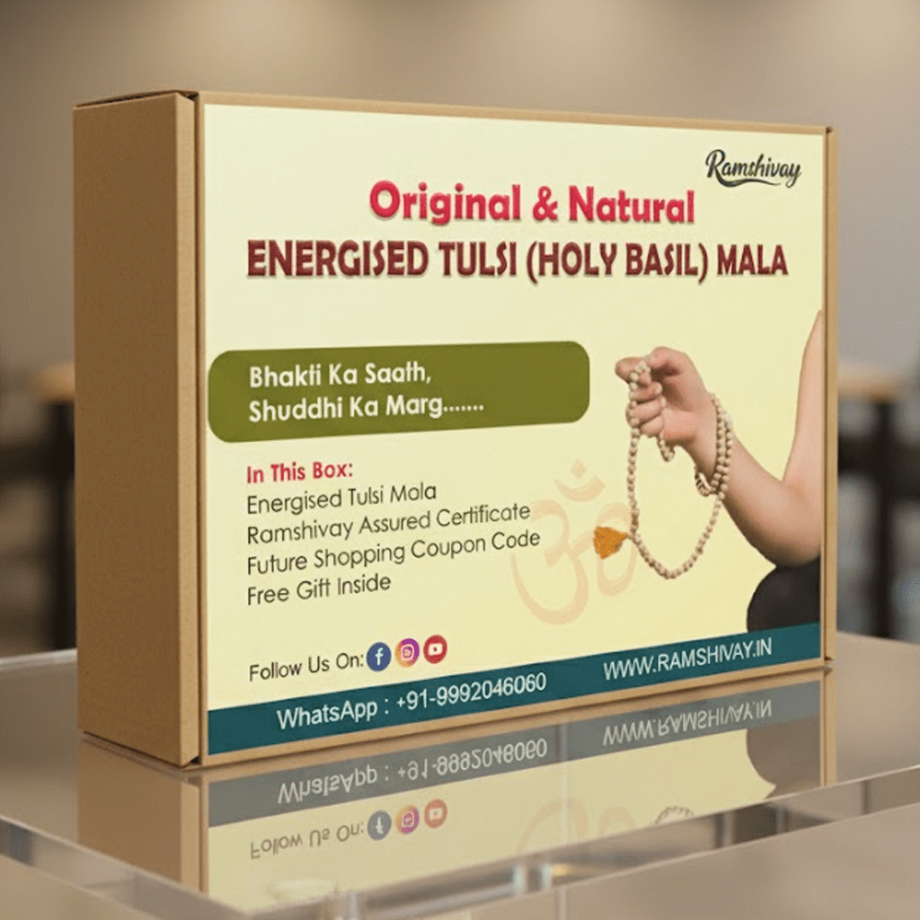 Natural Tulsi Mala 108+1 with Lab Certificate | 8MM Tulsi Wood Mala for Men & Women – Ramshivay - Ramshivay