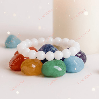 Natural White Agate (Hakik) Bracelet 8MM with Lab Certificate for Peace – Ramshivay