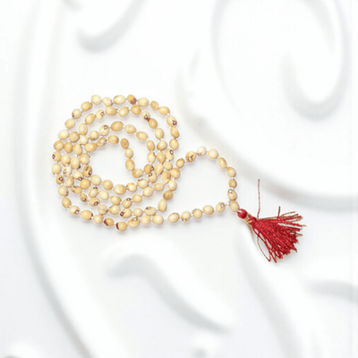 Natural White Gunja Mala with Lab Certificate for Peace and Clarity – Ramshivay