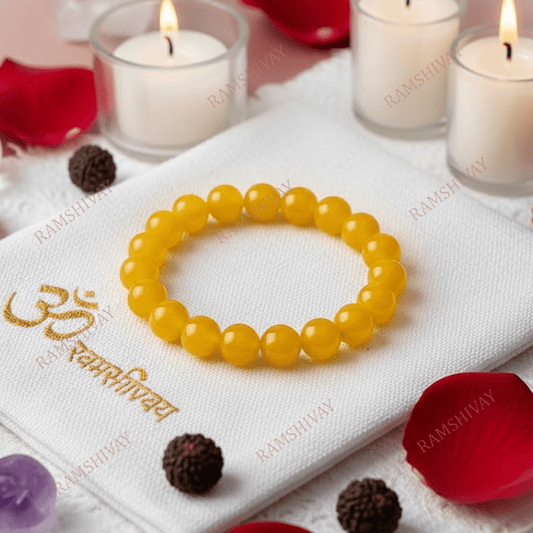 Natural Yellow Agate Bracelet 8MM with Lab Certificate for Confidence – Ramshivay - Ramshivay