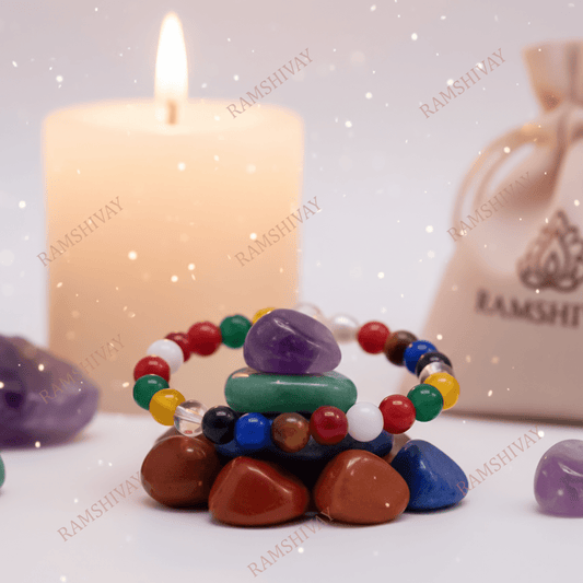 Navratan Bracelet (8mm) with Lab Certificate for Navgrah Healing & Protection – Ramshivay - Ramshivay