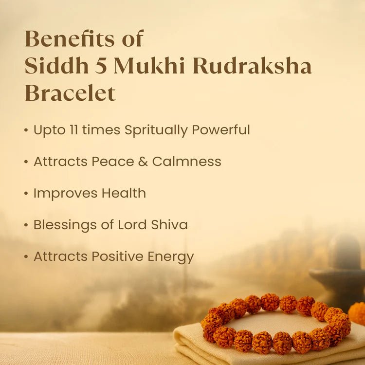 Original 5 Mukhi Rudraksha Bracelet with Lab Certificate for Peace & Health – Ramshivay - Ramshivay