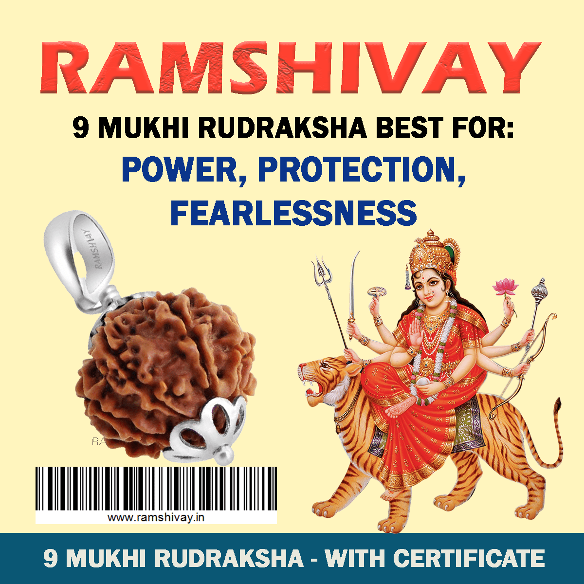Original 9 Mukhi Rudraksha with Lab Certificate for Strength & Protection – Ramshivay - Ramshivay