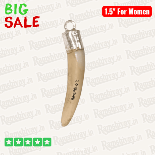 Original Boar Teeth for Women (Shukar Dant, Suar Ka Dant) Silver Locket | Nazar Protection & Confidence – Ramshivay - Ramshivay