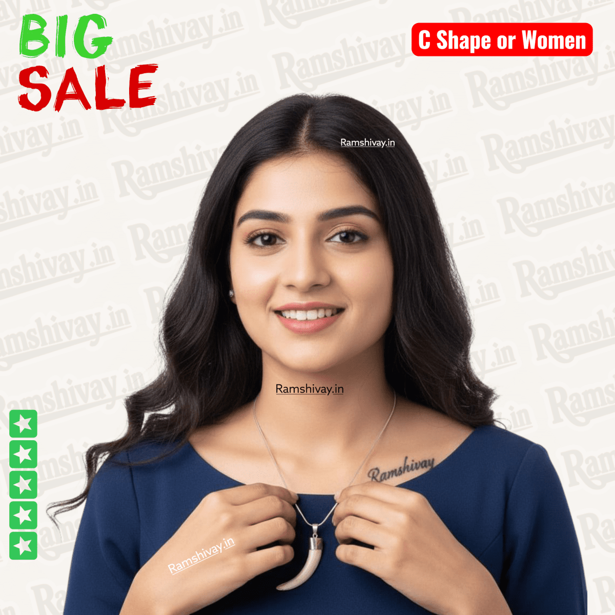 Original C‑Shape Shukar Dant (Wild Boar Teeth) Silver Locket for Men & Women with Energised Option | Nazar Protection & Prosperity – Ramshivay - Ramshivay