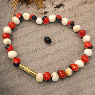 Gunja Bracelet Red & White Chirmi Beads for Luck & Prosperity – Ramshivay