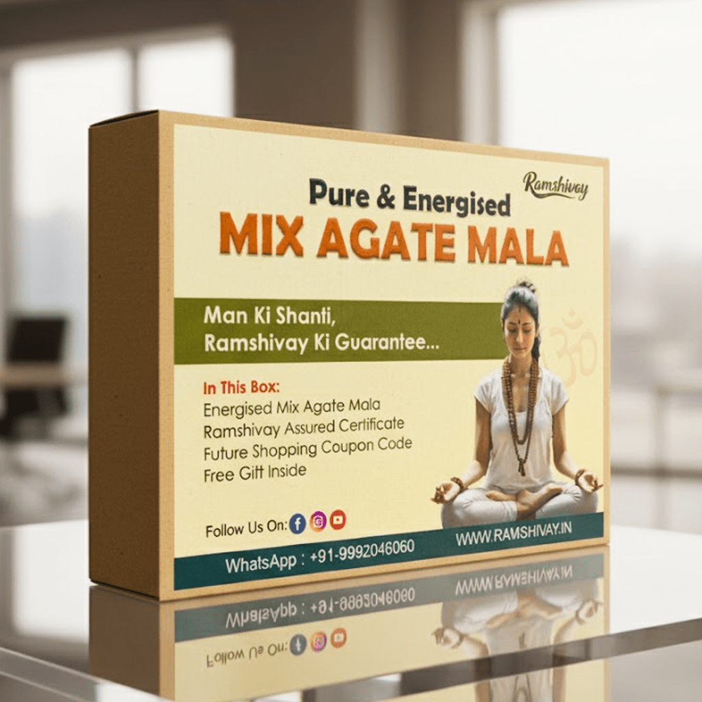 Original Mix Agate Mala 108 Beads with Lab Certificate | Mixed Hakik Stone Mala for Men & Women – Ramshivay - Ramshivay