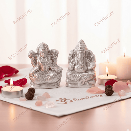 Parad Lakshmi Ganesh Idol - Lab Certified Pure Mercury Lakshmi Ganesha – Ramshivay - Ramshivay