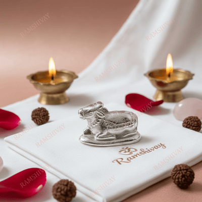 Parad Nandi Idol - Lab Certified Pure Mercury Nandi Bull for Puja – Ramshivay
