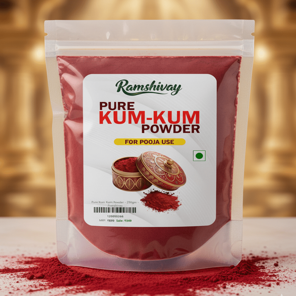 Pure Kumkum Powder/Roli with Pure Turmeric | Sacred Red Tika for Pooja, Tilak & Festivals – Ramshivay - Ramshivay