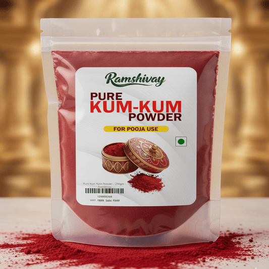 Pure Kumkum Powder/Roli with Pure Turmeric | Sacred Red Tika for Pooja, Tilak & Festivals – Ramshivay - Ramshivay