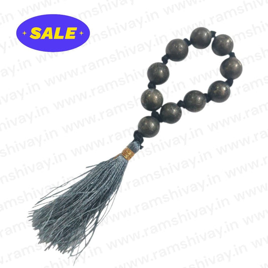 Pyrite Finger Mala – 9+1 Beads with 8MM Raw Pyrite | Lab Certified for Easy Jaap & Travel – Ramshivay - Ramshivay